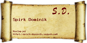 Spirk Dominik névjegykártya